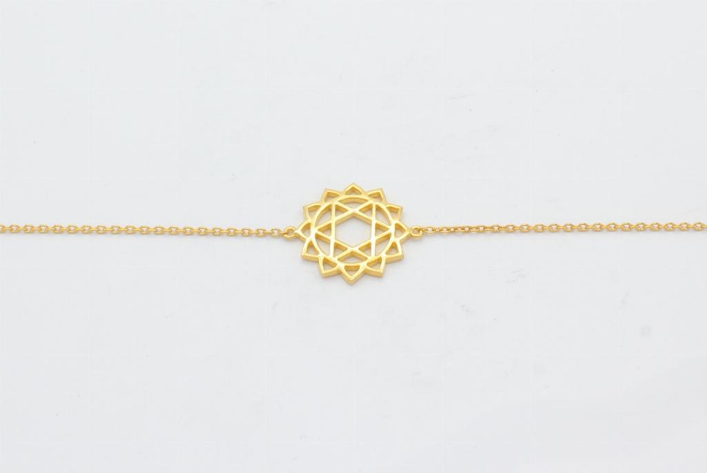 Chakra forgyldt armlænke - Anahata