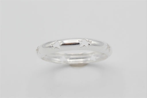 Sølv ring med stjerner