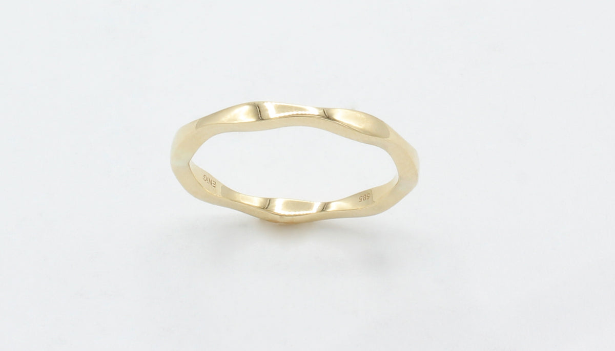 Classic buet ring i 14 kt. rødguld