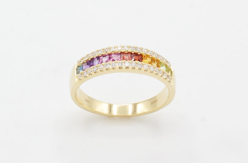 Rainbow 14 kt. rødguldsring