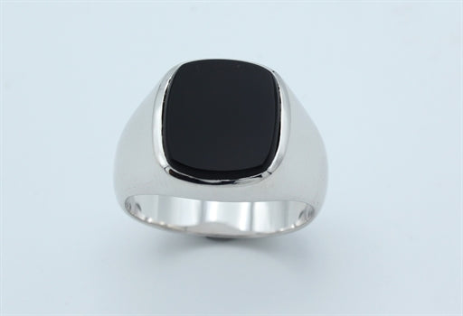 Classic ring, onyx, sølv