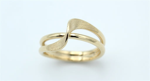 Waves 14 kt ring, matteret