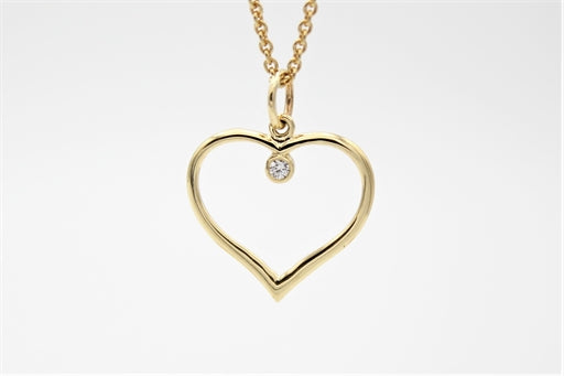 Hearts 8 kt halskæde, zirkonia