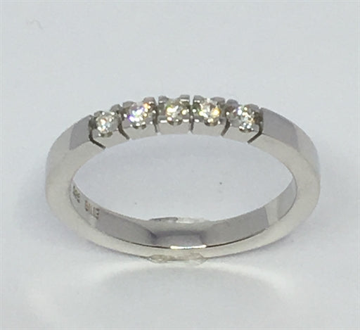 ANNA alliancering hvidguld m/5 x 0,03 ct