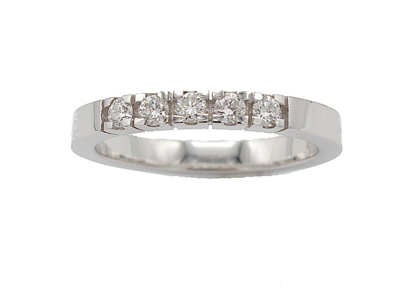ANNA alliancering hvidguld m/5 x 0,05 ct