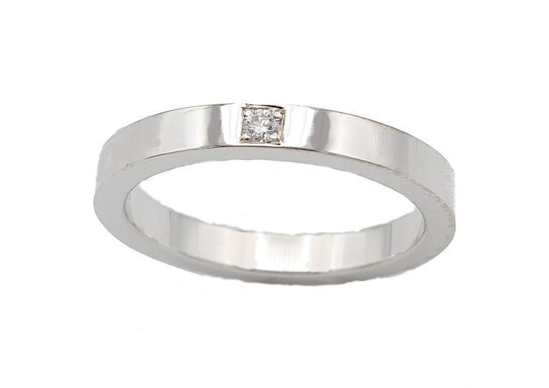 LAURINE alliancering hvidguld m/1 x 0,03 ct
