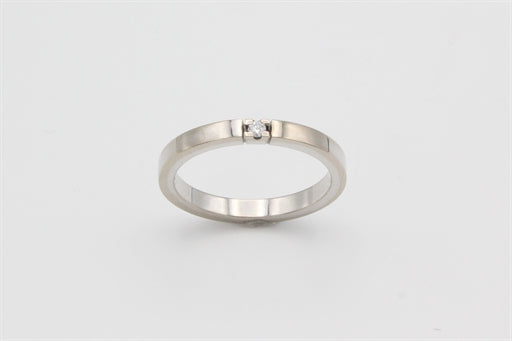 ANNA alliancering i 14 kt. hvidguld, 1 x 0,03 ct.
