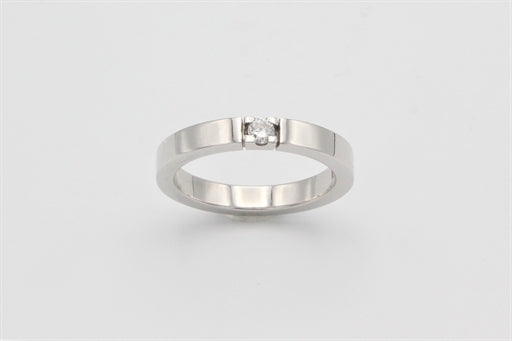 ANNA alliancering hvidguld m/1 x 0,07 ct