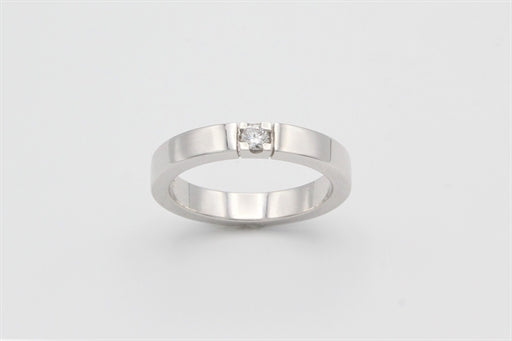 ANNA alliancering hvidguld m/1 x 0,10 ct