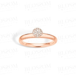 BLOSSOM Rosa forgyldt ring med zirk. top