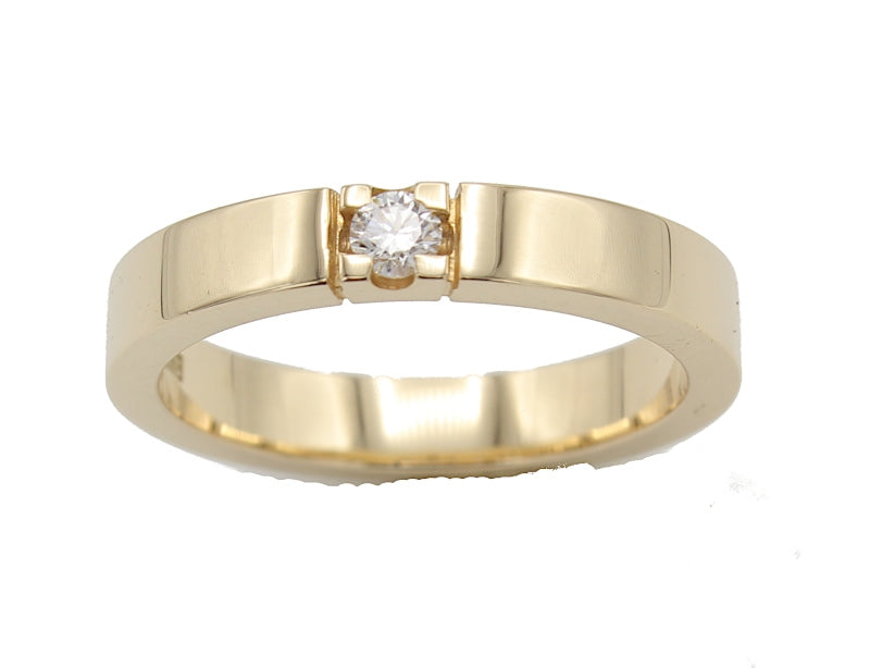 ANNA alliancering i 14 kt. rødguld, 1 x 0,03 ct.