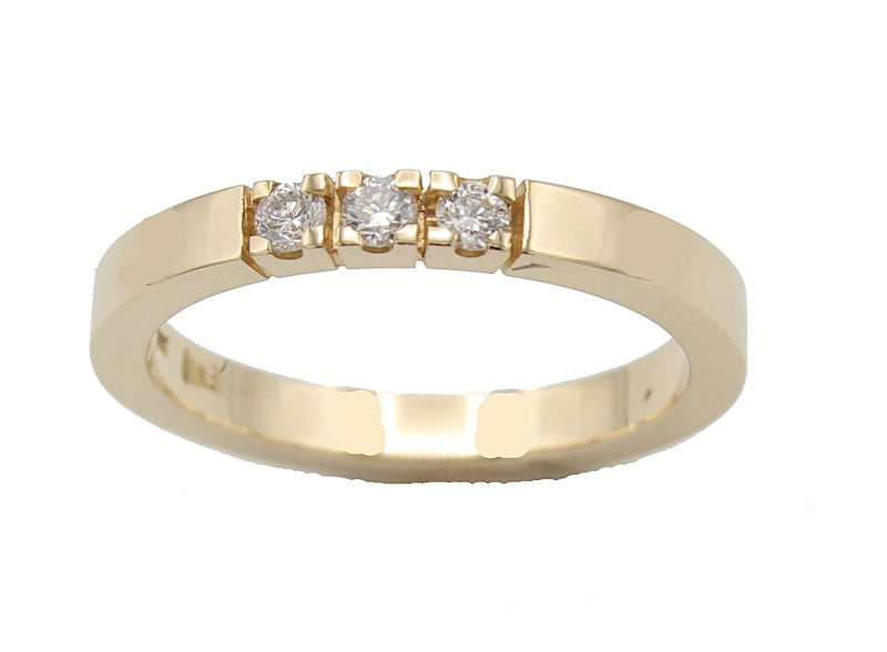ANNA alliancering i 14 kt. rødguld, 3 x 0,03 ct.