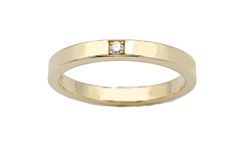 LAURINE alliancering rødguld m/1 x 0,03 ct