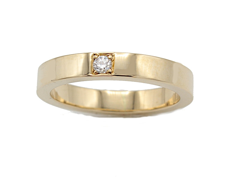 LAURINE alliancering rødguld m/1 x 0,05 ct