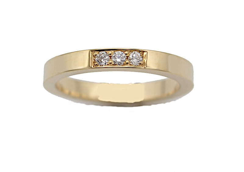 LAURINE alliancering rødguld m/3 x 0,03 ct