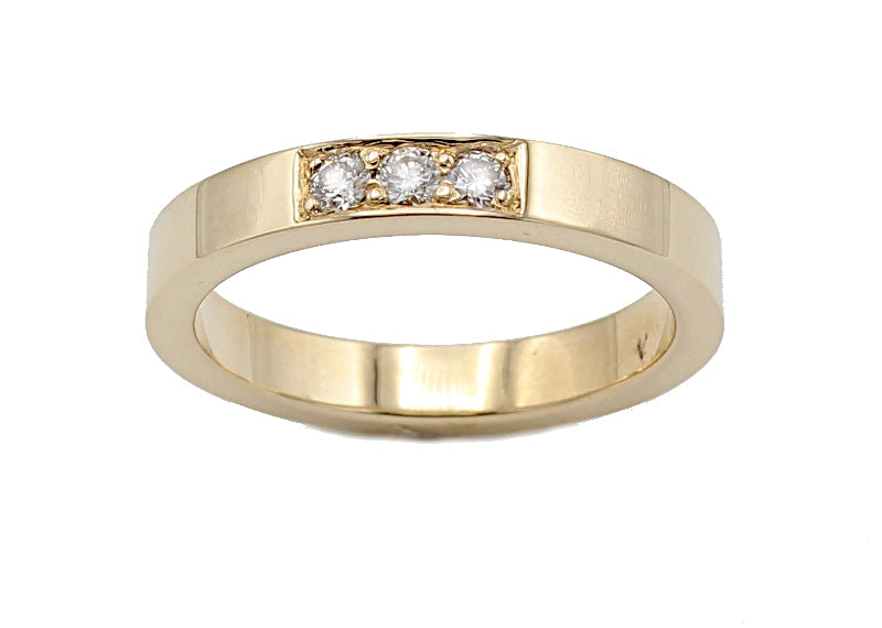 LAURINE alliancering rødguld m/3 x 0,05 ct
