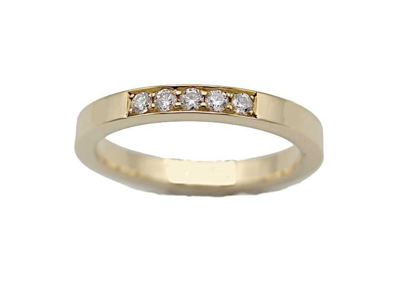 LAURINE alliancering rødguld m/5 x 0,03 ct