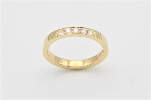 LAURINE alliancering rødguld m/5 x 0,05 ct